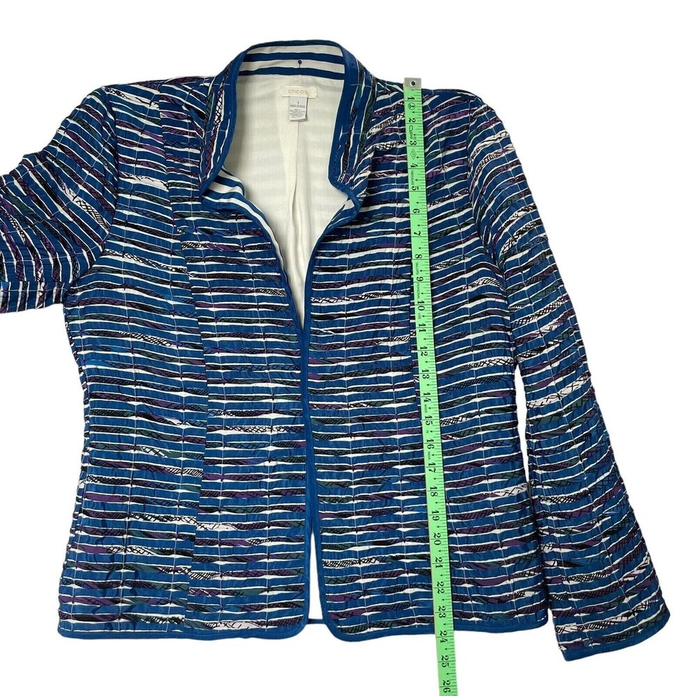 CHICOS Blazer Women's Open front Long Sleeve Standup Collar SZ/ PLUS 1 - Picture 3 of 9